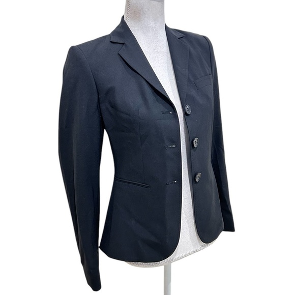 NWT The Limited black 3 button blazer “the perfect travel suit” wool blend sz 0 - Picture 3 of 9